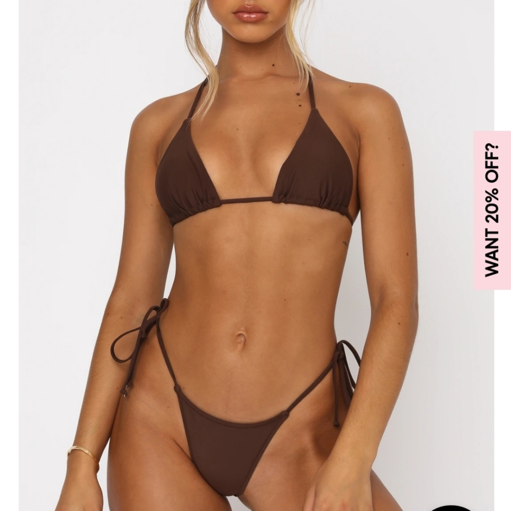 Cocoa brown swimsuit L top SM bottom